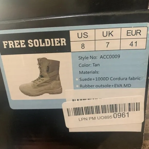 NWT FREE SOLDIER SUEDE LEATHER MILITARY TACTICAL WATERPROOF COMBAT BOOTS 8