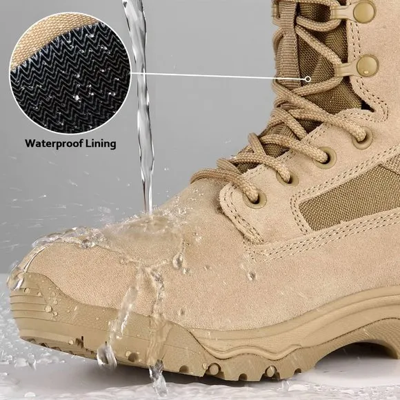 NWT FREE SOLDIER SUEDE LEATHER MILITARY TACTICAL WATERPROOF COMBAT BOOTS 8