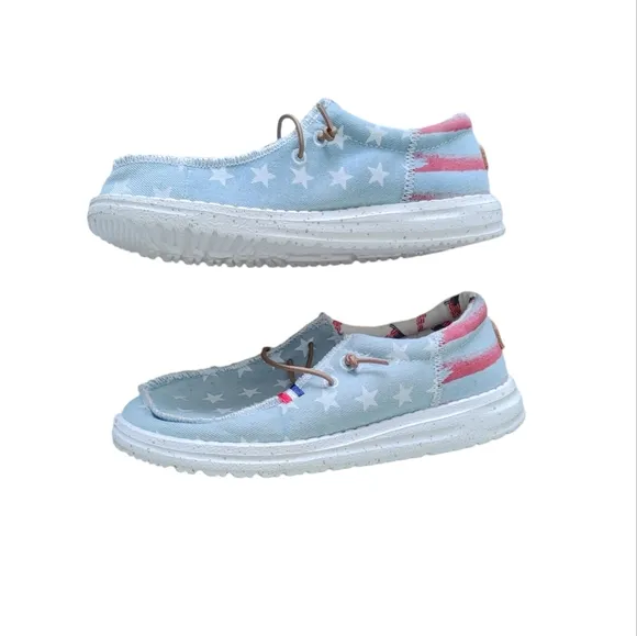 NWT Hey Dude Wally Youth Americana Slip-On Boat Shoe Sneaker
