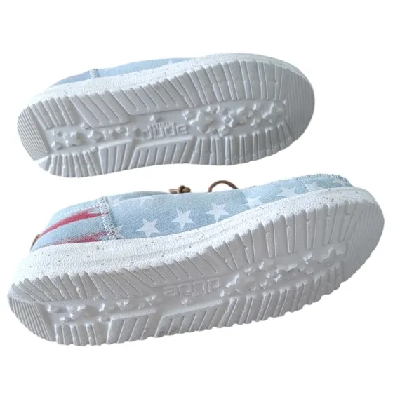 NWT Hey Dude Wally Youth Americana Slip-On Boat Shoe Sneaker