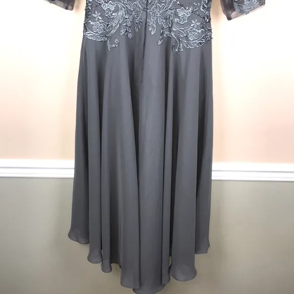 NWT JJ’s House A-Line Boat Neck Asymmetrical Chiffon Lace Mother of Bride Dress