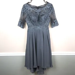 NWT JJ’s House A-Line Boat Neck Asymmetrical Chiffon Lace Mother of Bride Dress