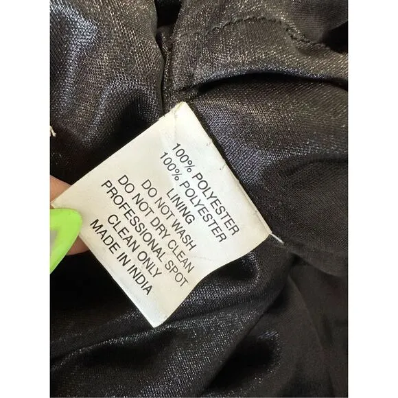 NWT Mac Duggal Sequin Embellished Strappy Back One Shoulder Gown Size 4 $458