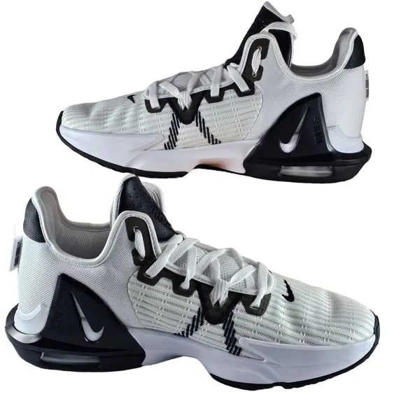 NWT Nike LeBron Witness 6 Men's Size 12 White and Black Basketball Sneaker Shoes