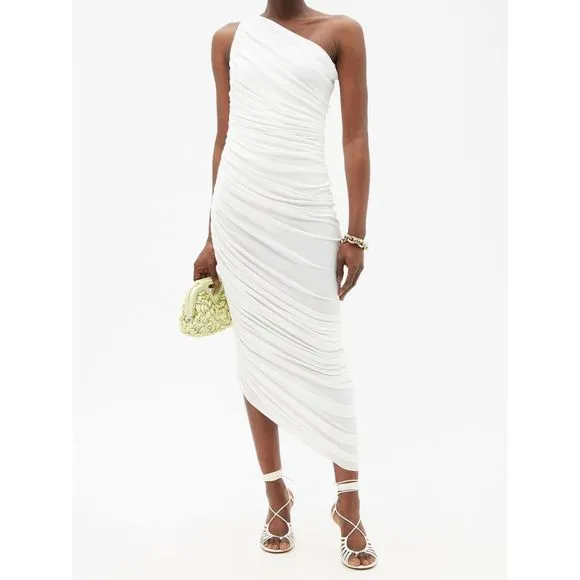 NWT NORMA KAMALI Diana asymmetric jersey maxi dress SZ XS $215