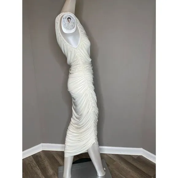 NWT NORMA KAMALI Diana asymmetric jersey maxi dress SZ XS $215