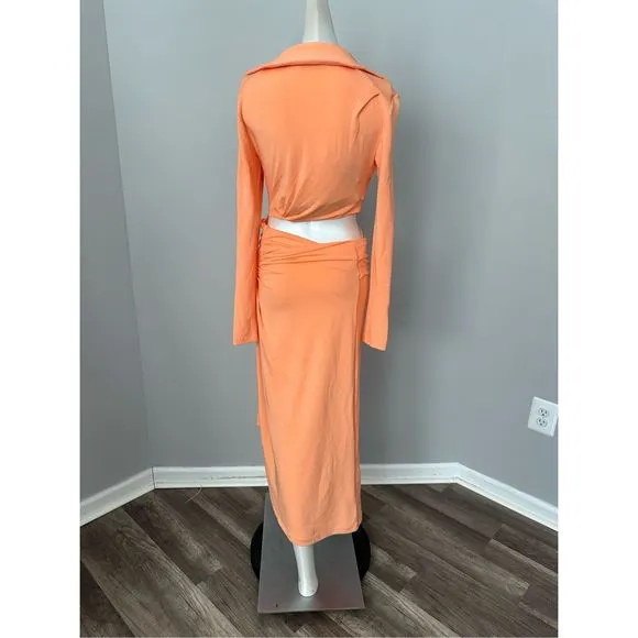 NWT OFF-WHITE Vi-Crepe Draped Midi Dress Size 38 (US 2) $1440