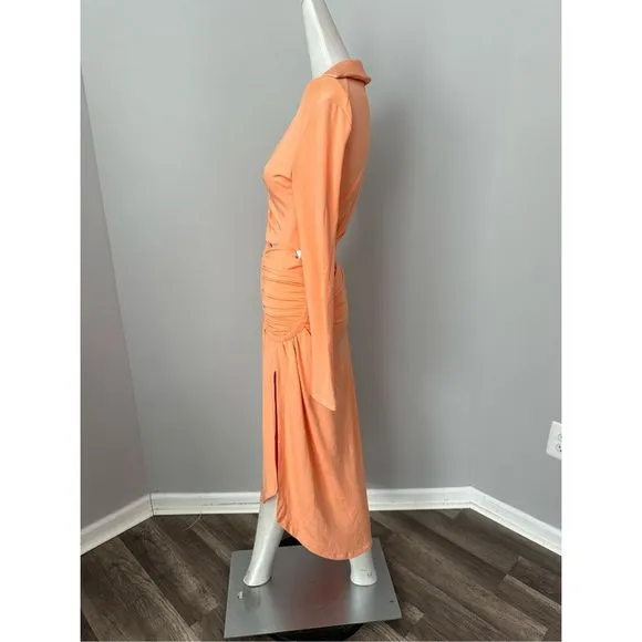 NWT OFF-WHITE Vi-Crepe Draped Midi Dress Size 38 (US 2) $1440