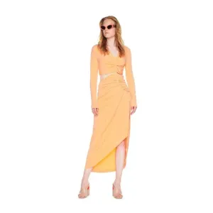 NWT OFF-WHITE Vi-Crepe Draped Midi Dress Size 38 (US 2) $1440