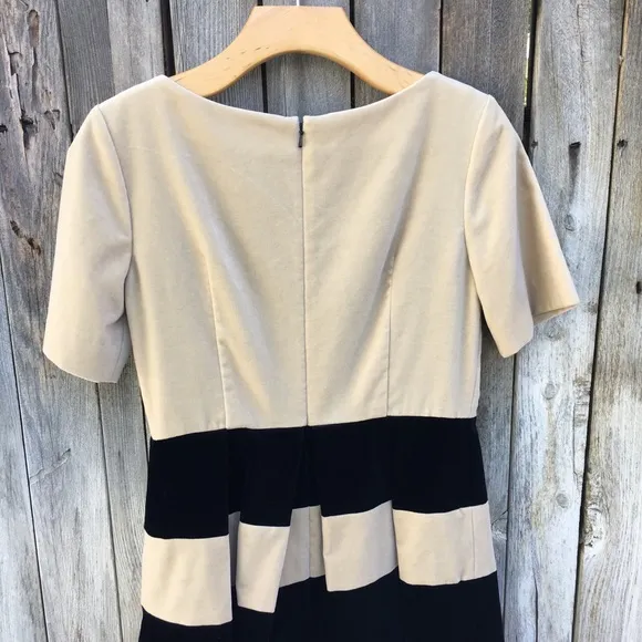 NWT Orla Kiely Boat Neck Dress Velvet Cream Black