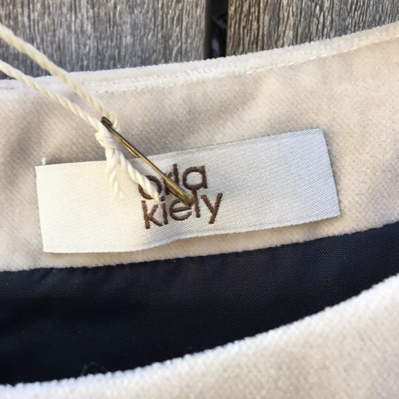NWT Orla Kiely Boat Neck Dress Velvet Cream Black