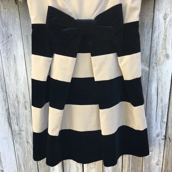 NWT Orla Kiely Boat Neck Dress Velvet Cream Black