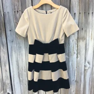 NWT Orla Kiely Boat Neck Dress Velvet Cream Black