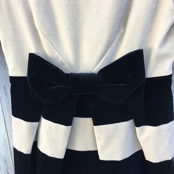 NWT Orla Kiely Boat Neck Dress Velvet Cream Black