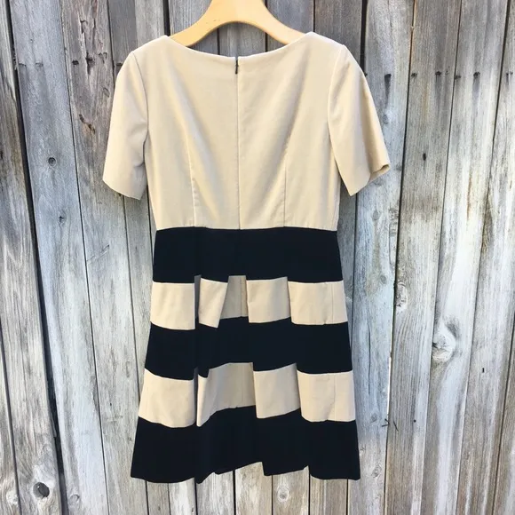 NWT Orla Kiely Boat Neck Dress Velvet Cream Black