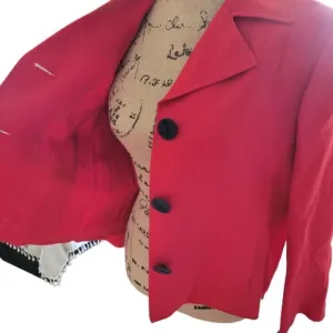 NWT Ralph Lauren 100% Linen Red Blazer Jacket Womens Size 14