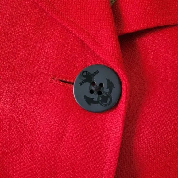 NWT Ralph Lauren 100% Linen Red Blazer Jacket Womens Size 14