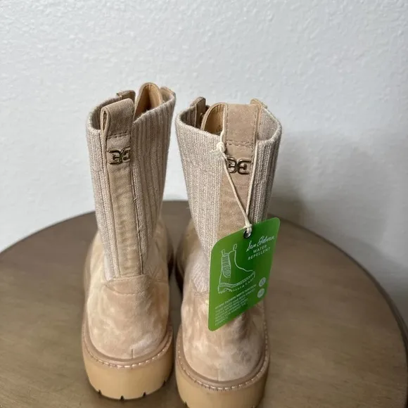 NWT Sam Edelman Lydell Combat Boots Lug Sole Lace Up Suede Leather Tan Brown 9.5