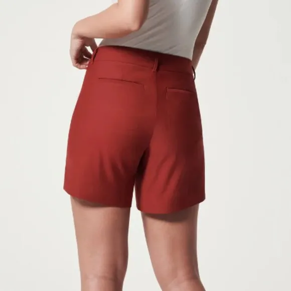 NWT SPANXSunshine Shorts, 6&quot; COLOR: DARK CHERRY UPF 50 