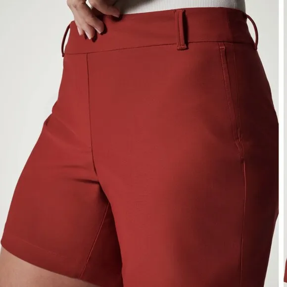NWT SPANXSunshine Shorts, 6&quot; COLOR: DARK CHERRY UPF 50 