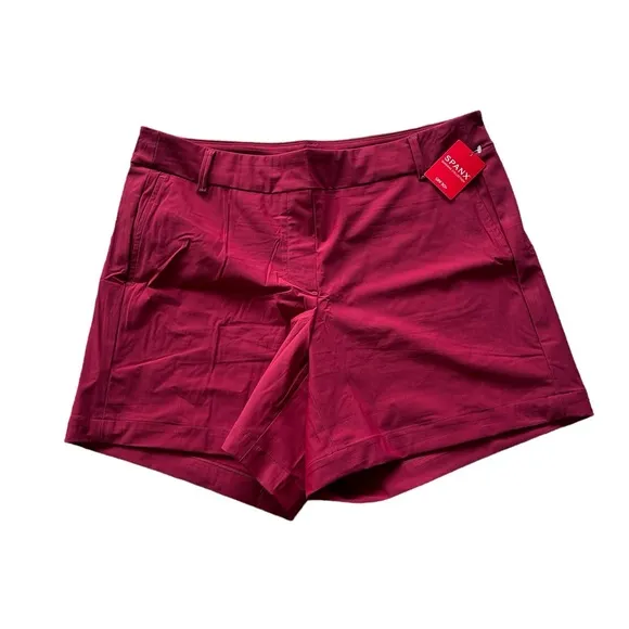 NWT SPANXSunshine Shorts, 6&quot; COLOR: DARK CHERRY UPF 50 