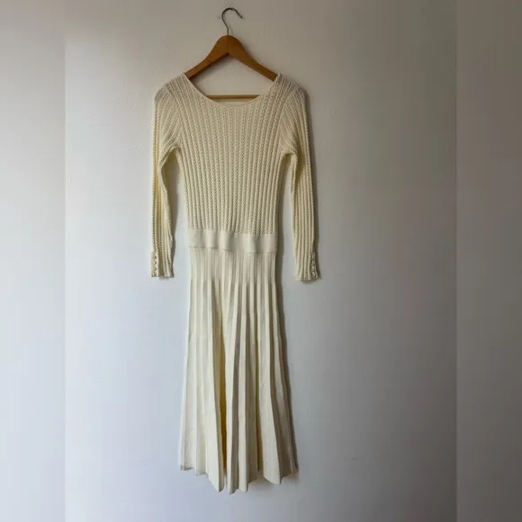 NWT Sézane RARE Robe Flora Knit Dress inEcru