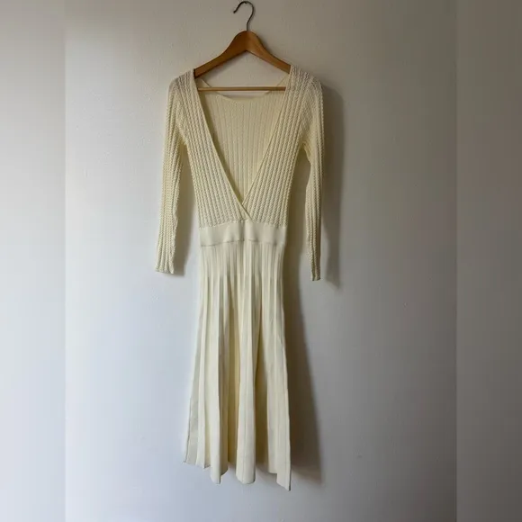 NWT Sézane RARE Robe Flora Knit Dress inEcru