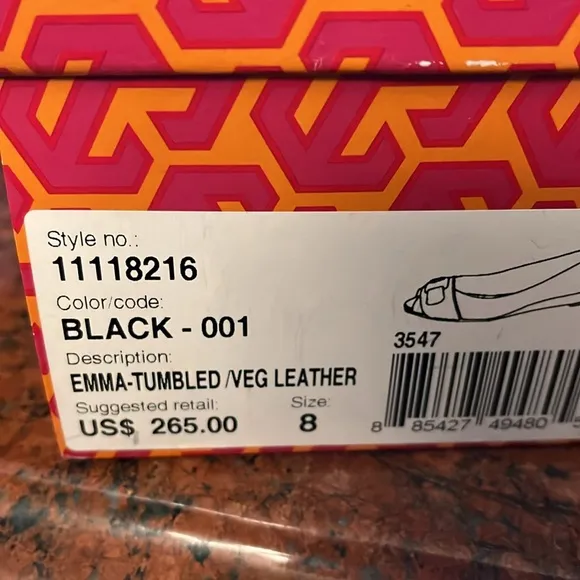 NWT Tory Burch Open Toe Low Wedge Shoe Size 8