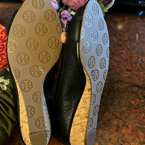 NWT Tory Burch Open Toe Low Wedge Shoe Size 8