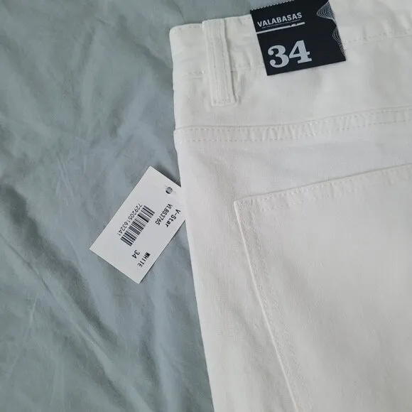 NWT VALABASAS &quot;V-STARS” White Stacked Flare Jeans Size 34 Men's