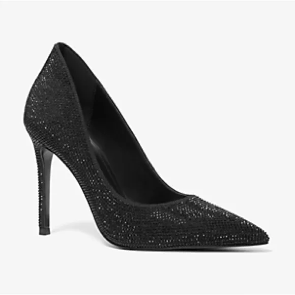 NWT. Zara Black Rhinestones High Heeled Shoes. Size 6,5, 7.(Eu38), 6