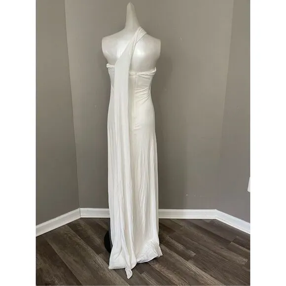 NWT HALSTON BLAINE JERSEY TWIST GOWN SIZE 10 $495