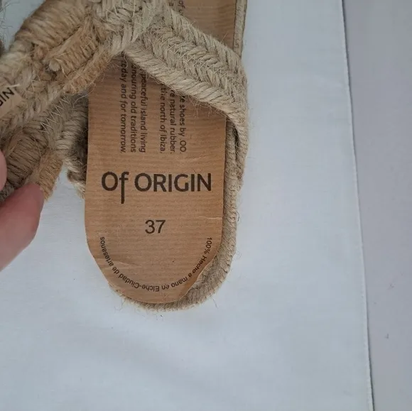 Of Origin Salines jute sandals neutral size 37 NWT