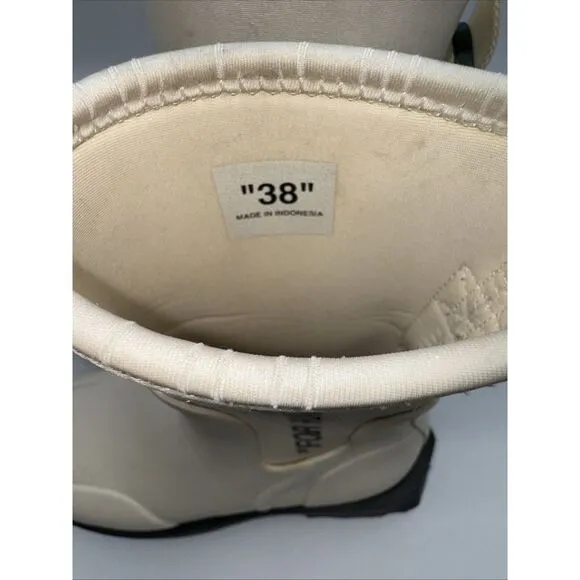Off-White‎ Women's White Sponge Sole Chelsea Rain Boots Shoes Size 38