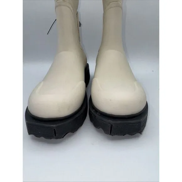 Off-White‎ Women's White Sponge Sole Chelsea Rain Boots Shoes Size 38