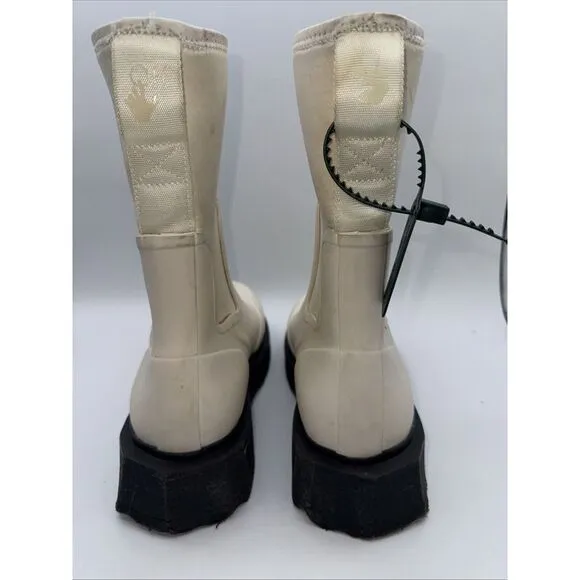 Off-White‎ Women's White Sponge Sole Chelsea Rain Boots Shoes Size 38