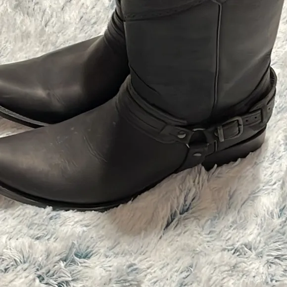 Old Corral Mens Black Harness Square Toed Boots Size 11.5