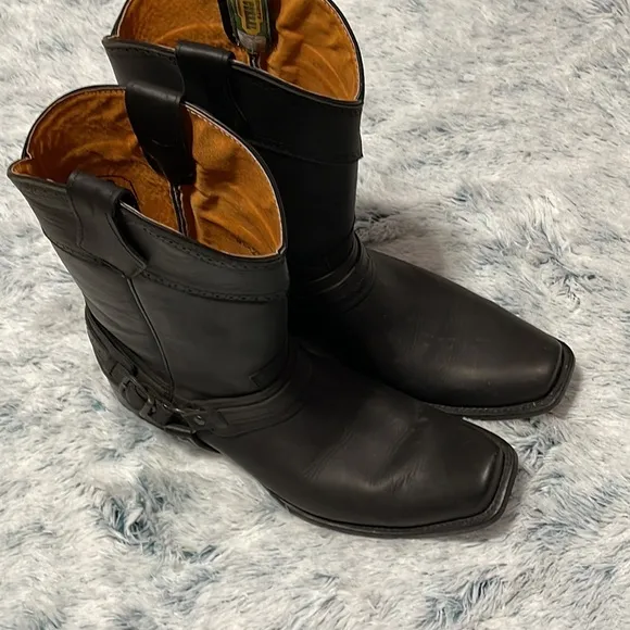 Old Corral Mens Black Harness Square Toed Boots Size 11.5