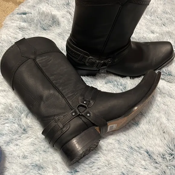 Old Corral Mens Black Harness Square Toed Boots Size 11.5