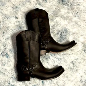 Old Corral Mens Black Harness Square Toed Boots Size 11.5