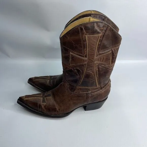 Old Gringo YIPPEE KIYAY Women’s Cowboy Boots Size‎ 7 B Distressed Cross