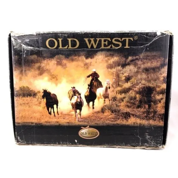 Old West Brown Leather Work Western Boots 9D