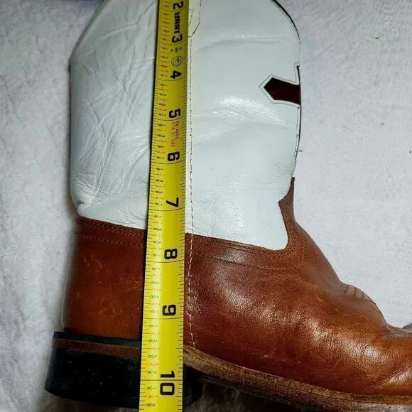 OLD WEST Kids boots Size 30 Used Leather Brown and White