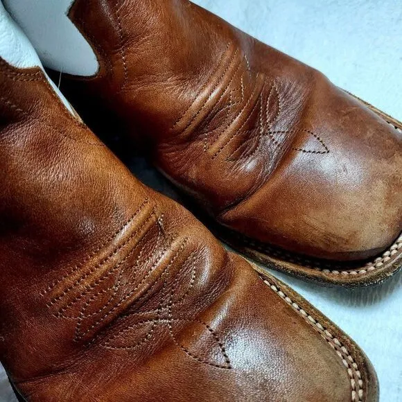 OLD WEST Kids boots Size 30 Used Leather Brown and White