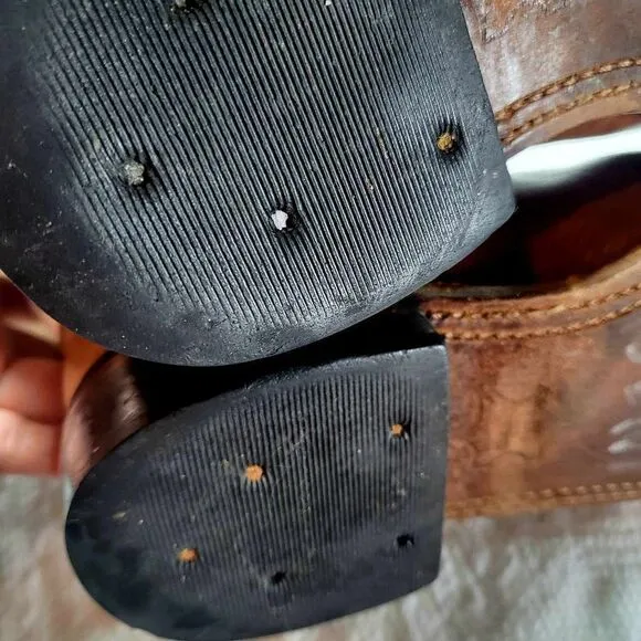OLD WEST Kids boots Size 30 Used Leather Brown and White