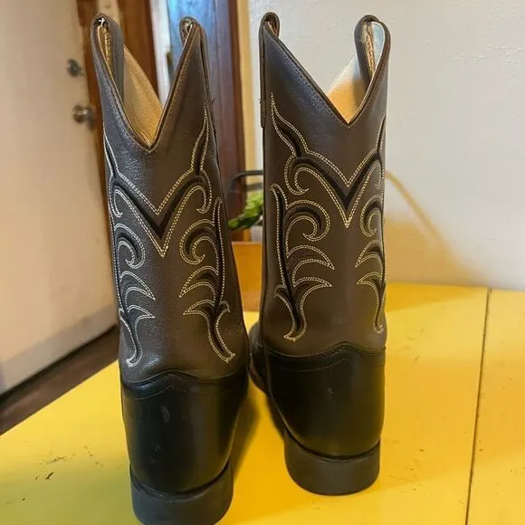 Old West Leather Cowboy Boots Sz 5