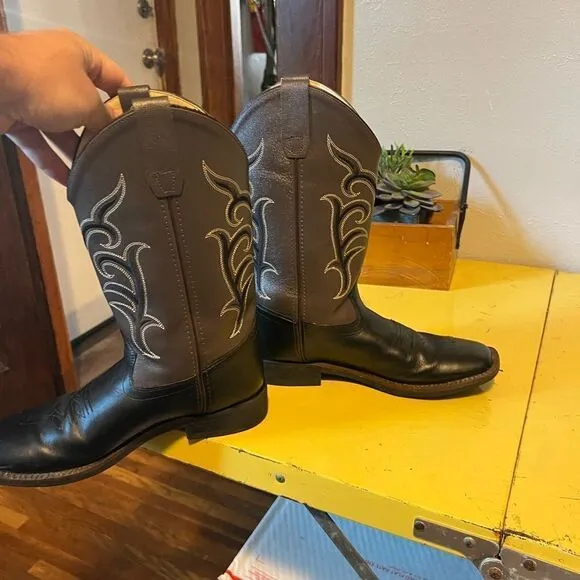Old West Leather Cowboy Boots Sz 5