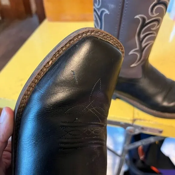 Old West Leather Cowboy Boots Sz 5