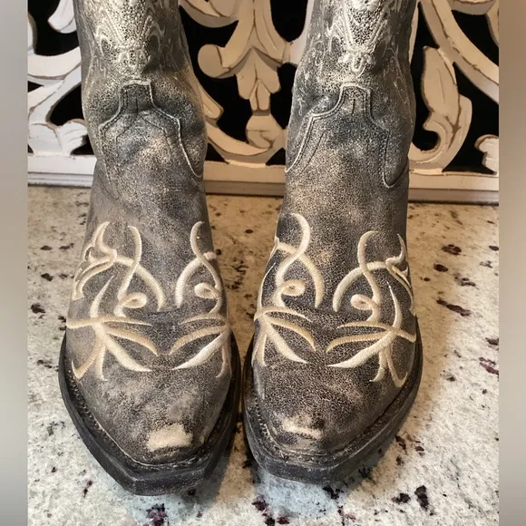 Old West Western Cowboy Boots Size 8