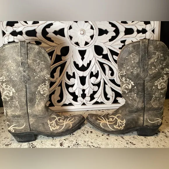 Old West Western Cowboy Boots Size 8
